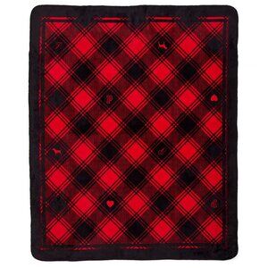 PINK x Victoria's Secret Plush Cozy Blanket in Red/Black NWT